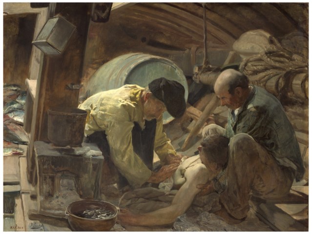 Ana María Giménez Cerra (Spanish, b.1900-?), Study of a Fisherman for the painting 'Trabajadores del Mar'', c.1925