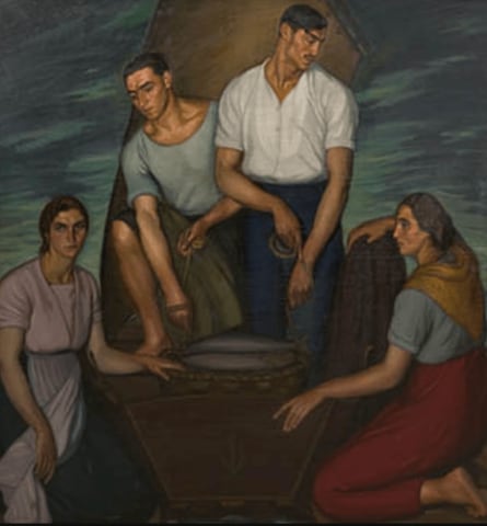 Ana María Giménez Cerra (Spanish, b.1900-?), Study of a Fisherman for the painting 'Trabajadores del Mar'', c.1925