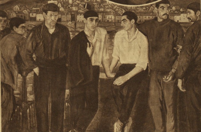 Ana María Giménez Cerra (Spanish, b.1900-?), Study of a Fisherman for the painting 'Trabajadores del Mar'', c.1925