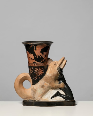 Greek red-figure plastic vase, Athens, c.470-450 BC, attributed to Sotades