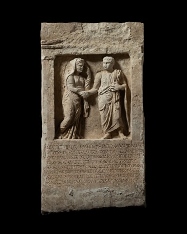 Greek stele for the son of Philonides, Egypt, Naucratis, 2nd-mid 1st century BC