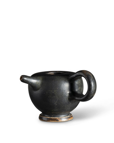 Greek black-glaze feeder vase, Athens, c.450-425 BC