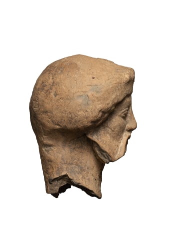 Greek head of a bearded male, South Italy, Medma, second quarter of the 5th century BC