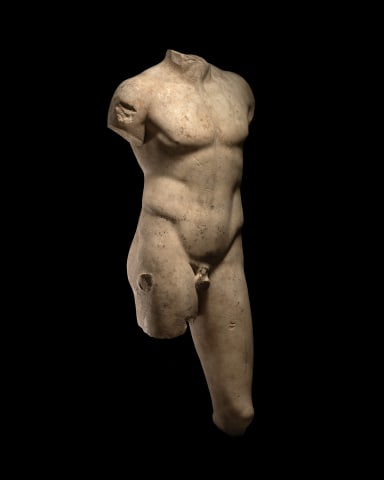 Roman life-size marble torso of a youth, c.2nd century AD