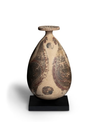 Etrusco-Corinthian alabastron with cockerels, Etruria, c.590-580 BC, Group of the American Academy Painter