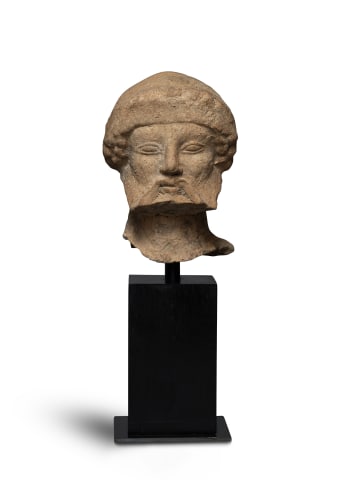 Greek head of a bearded male, South Italy, Medma, second quarter of the 5th century BC