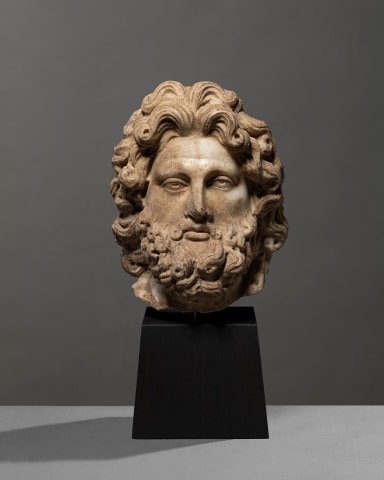 Roman head of a bearded god, c.2nd century AD