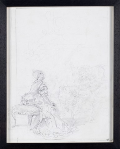 Alexandre-Louis Leloir, Study for 'Les Précieuses ridicules', in 'Théâtre complet de Molière' (Paris: Jouaust, 1876-1883)