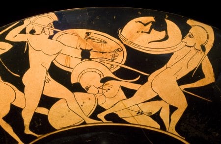 Greek red-figure kylix (Type B), with youth in tondo, Athens, c.510-500 BC, attributed to the Bonn Painter