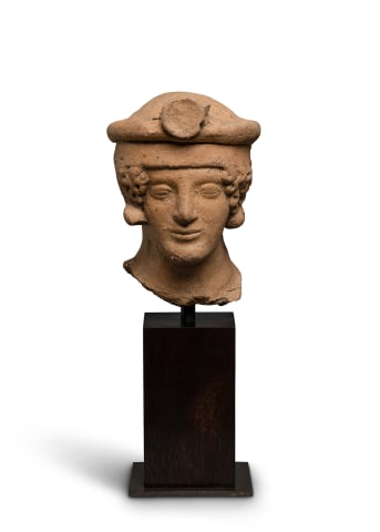 Greek head of a woman with diadem, South Italy, Medma, third quarter of the 5th century BC