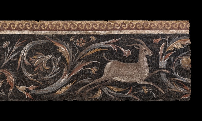 Roman mosaic with Eros hunting a stag, c.3rd-4th century AD
