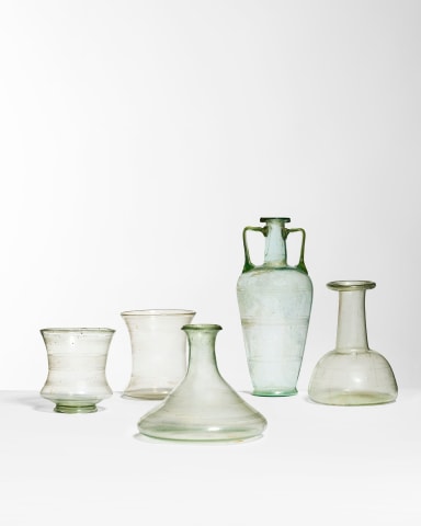 23. Roman decanter with wheel-cut lines, c.4th century AD