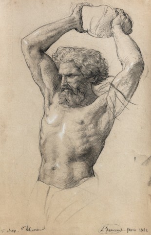 Louis Janmot, Study of a man for the painting 'Martyr of Saint Étienne', in the church of Saint-Etienne-du-Mont in Paris., 1866