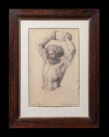 Louis Janmot, Study of a man for the painting 'Martyr of Saint Étienne', in the church of Saint-Etienne-du-Mont in Paris., 1866
