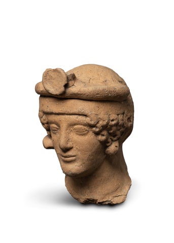 Greek head of a woman with diadem, South Italy, Medma, third quarter of the 5th century BC