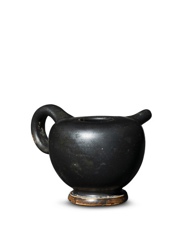 Greek black-glaze feeder vase, Athens, c.450-425 BC