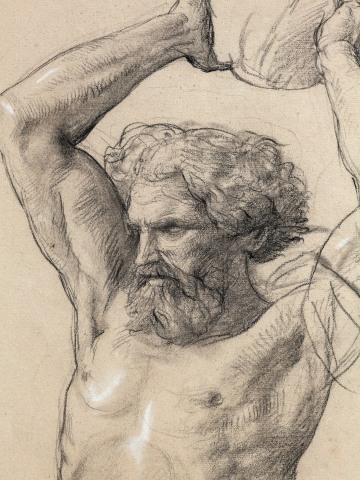 Louis Janmot, Study of a man for the painting 'Martyr of Saint Étienne', in the church of Saint-Etienne-du-Mont in Paris., 1866
