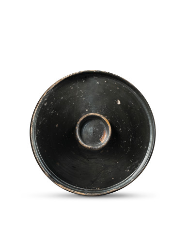 Greek black-glaze fish plate, South Italy, c.5th-4th century BC