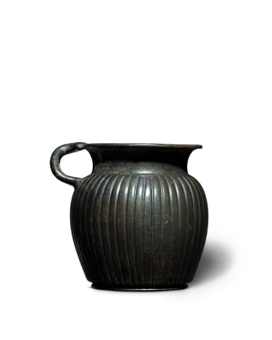 Greek black-glaze mug, 5th-4th century BC