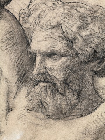 Louis Janmot, Study of a man for the painting 'Martyr of Saint Étienne', in the church of Saint-Etienne-du-Mont in Paris., 1866