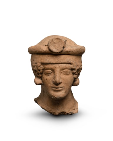 Greek head of a woman with diadem, South Italy, Medma, third quarter of the 5th century BC
