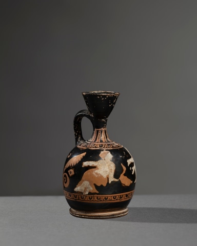 Greek red-figure miniature lekythos, Athens, c.400 BC