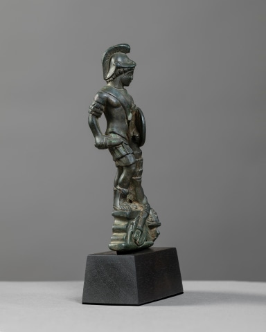 Roman sculptural dagger hilt showing Mars Ultor, Gaul, c.1st-2nd century AD