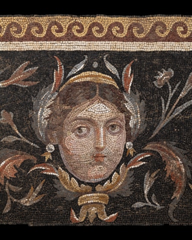 Roman mosaic with Eros hunting a stag, c.3rd-4th century AD