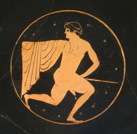 Greek red-figure kylix (Type B), with youth in tondo, Athens, c.510-500 BC, attributed to the Bonn Painter