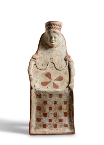 Greek enthroned goddess, Thebes, c.540-520 BC