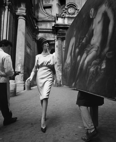 William Klein, Simone + Painting + Coffee, Rome (Vogue), 1960