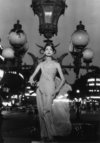 William Klein, Mary on Lampost, Paris (Vogue), 1957