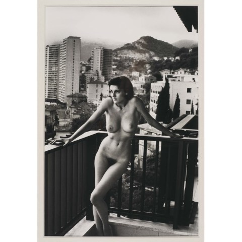 Helmut Newton, Ariele (Holding Naked Bars), c. 1982