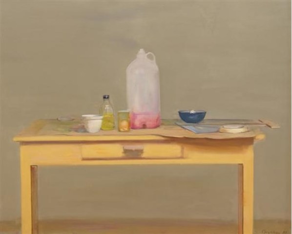 Rodrigo Moynihan, Large Containers, Bottles and Dish, 1981