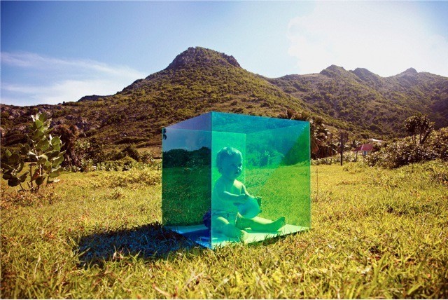 Tierney Gearon, Untitled (Baby in Box, St. Barts) from the COLORSHAPE Seri, 2013