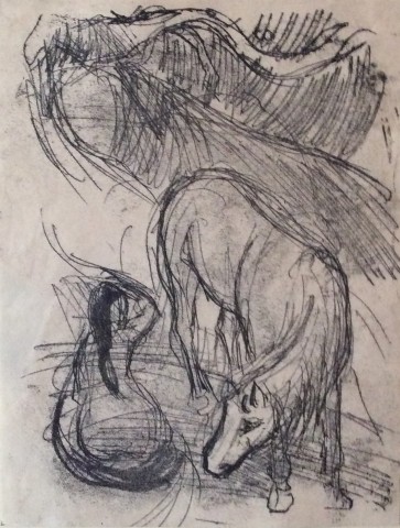 Paul Gauguin, Studies of a Horse and Kneeling Woman, 1901-02