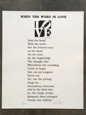 Robert Indiana, Book of Love Poem - When The Word Is Love, 1996