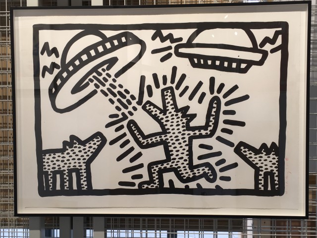 Keith Haring, Untitled (Flying Saucers with Dogs) *SOLD*, 1982