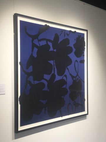 donald sultan, Lantern Flowers, Black and Blue , 2017