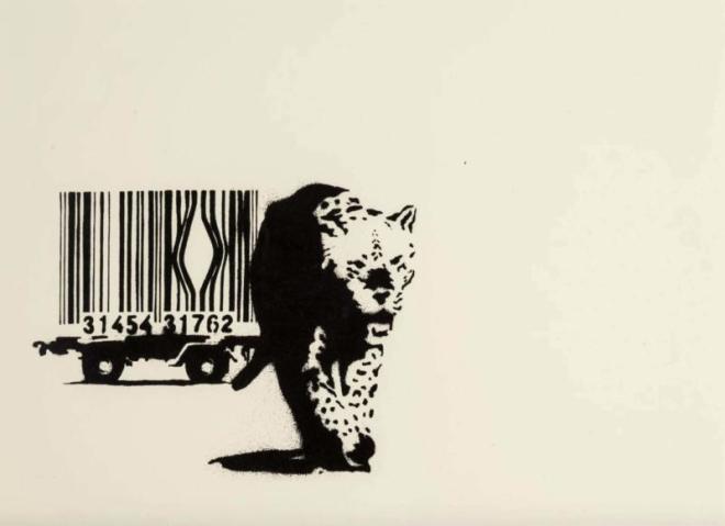 Banksy, Barcode (SIGNED, Pest Control COA) *SOLD*, 2004