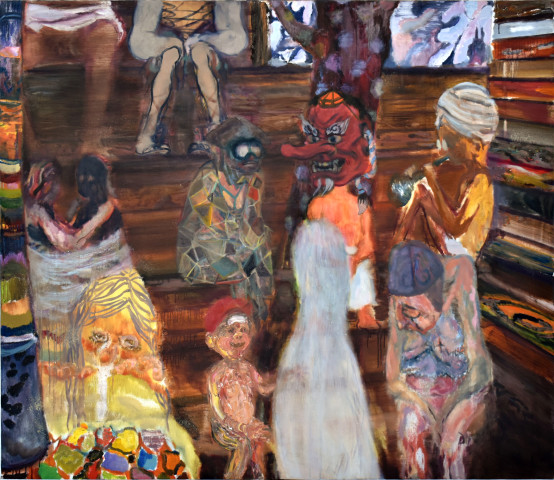 Raisa Raekallio & Misha del Val, Sauna Painting #1 (Purgatory), 2021
