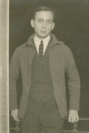 André Kertész, André Kertész standing in doorway #3, circa 1927