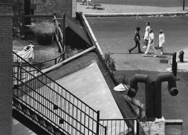 André Kertész, New York [sunbather on roof], August 9, 1969