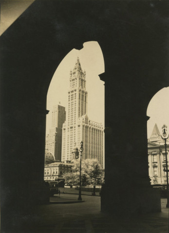 Alexander Artway, Woolworth Building through Arch, June 2, 1935