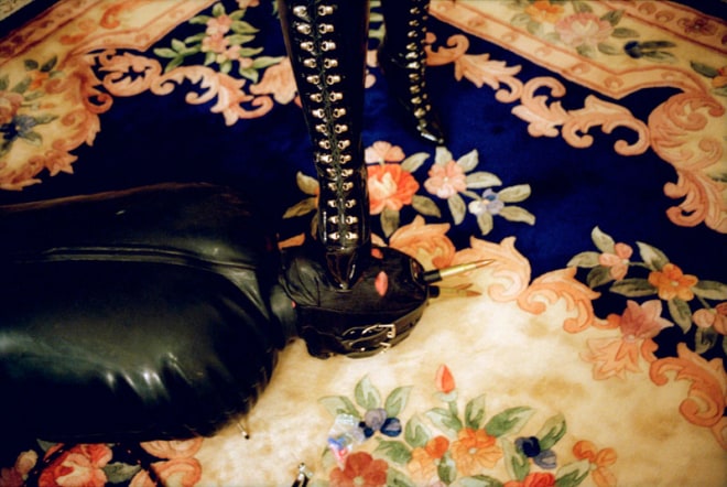 Susan Meiselas, Pandora's Box, Asphyxiation by boot, The Versailles Room, New York City, 1995