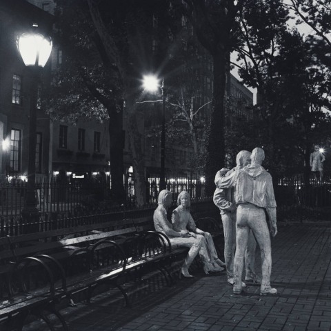 Robert Giard, Sheridan Square, George Segal Sculptures, NYC, 