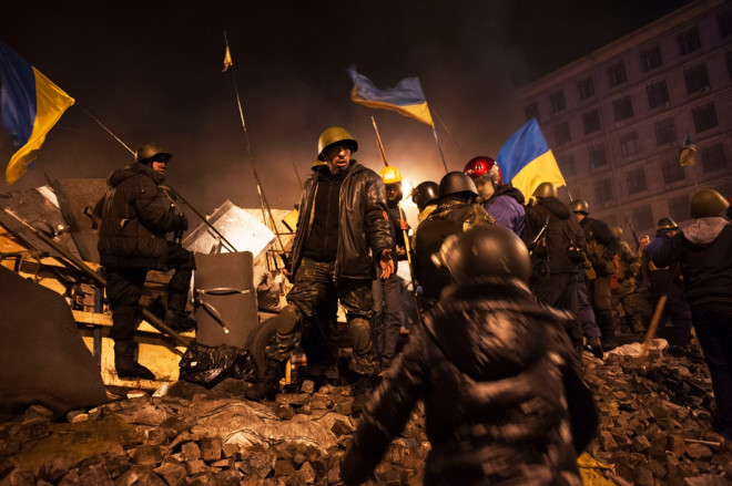 Larry Towell, Kiev, Ukraine [Independence Square. Maidan uprising. Kiev. Ukraine], February 2014