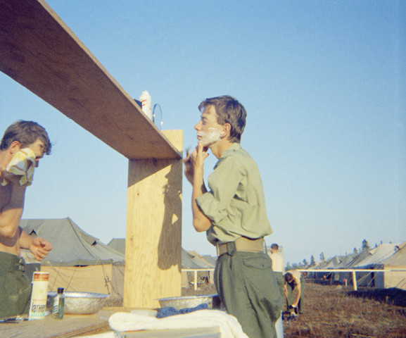 Sunil Gupta, Shaving, Canadian Forces Base Valcartier, circa 1971
