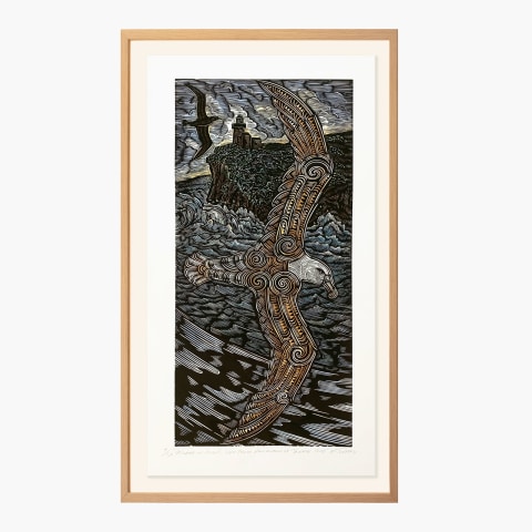 Michel Tuffery, Moana in Flight, view from Aramoana of Taiaroa Head, 2018