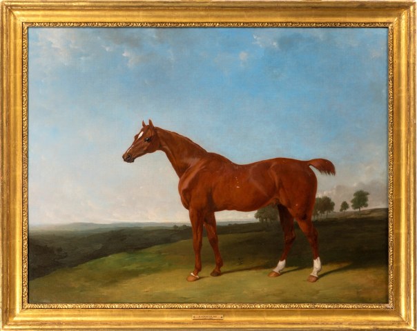 Abraham Cooper R.A. (1787-1868), A chestnut hunter in an open landscape